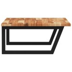 vidaXL Raft pentru lavoar montat pe perete, oțel și lemn masiv acacia