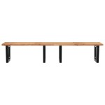 vidaXL Raft pentru lavoar montat pe perete, oțel și lemn masiv acacia