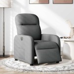 vidaXL Fotoliu rabatabil electric, gri închis, material textil