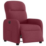 vidaXL Fotoliu rabatabil electric, roșu vin, material textil