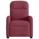vidaXL Fotoliu rabatabil electric, roșu vin, material textil