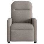 vidaXL Fotoliu rabatabil electric, gri taupe, material textil