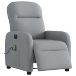 vidaXL Fotoliu electric de masaj rabatabil, gri deschis, microfibră