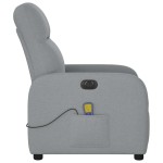 vidaXL Fotoliu electric de masaj rabatabil, gri deschis, microfibră
