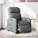 vidaXL Fotoliu electric de masaj rabatabil, gri închis, textil