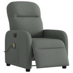 vidaXL Fotoliu electric de masaj rabatabil, gri închis, textil