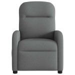 vidaXL Fotoliu electric de masaj rabatabil, gri închis, textil