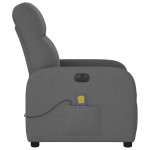 vidaXL Fotoliu electric de masaj rabatabil, gri închis, textil