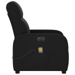 vidaXL Fotoliu electric de masaj rabatabil, negru, textil vidaXL Fotoliu electric de masaj rabatabil, negru, textil