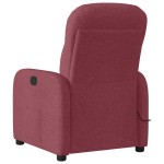 vidaXL Fotoliu electric de masaj rabatabil, roșu vin, textil