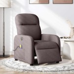 vidaXL Fotoliu electric de masaj rabatabil, maro închis, textil