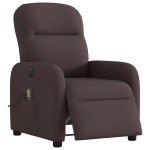 vidaXL Fotoliu electric de masaj rabatabil, maro închis, textil