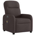 vidaXL Fotoliu electric de masaj rabatabil, maro închis, textil