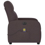 vidaXL Fotoliu electric de masaj rabatabil, maro închis, textil