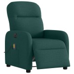 vidaXL Fotoliu electric de masaj rabatabil, verde închis, textil vidaXL Fotoliu electric de masaj rabatabil, verde închis, textil