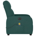 vidaXL Fotoliu electric de masaj rabatabil, verde închis, textil vidaXL Fotoliu electric de masaj rabatabil, verde închis, textil