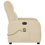 vidaXL Fotoliu electric de masaj rabatabil, crem, textil