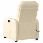 vidaXL Fotoliu electric de masaj rabatabil, crem, textil