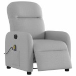 vidaXL Scaun reclinabil electric pentru masaj Cloud Grey Fabric vidaXL Scaun reclinabil electric pentru masaj Cloud Grey Fabric
