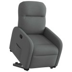 vidaXL Fotoliu rabatabil cu ridicare pe verticală, gri închis, textil