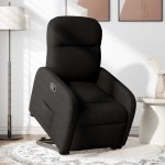 vidaXL Fotoliu rabatabil cu ridicare pe verticală, negru, textil