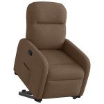 vidaXL Fotoliu rabatabil cu ridicare pe verticală, maro, textil
