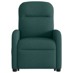 vidaXL Fotoliu rabatabil ridicare pe verticală, verde închis, textil vidaXL Fotoliu rabatabil ridicare pe verticală, verde închis, textil