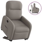 vidaXL Fotoliu rabatabil cu ridicare pe verticală, gri taupe, textil vidaXL Fotoliu rabatabil cu ridicare pe verticală, gri taupe, textil
