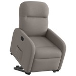 vidaXL Fotoliu rabatabil cu ridicare pe verticală, gri taupe, textil vidaXL Fotoliu rabatabil cu ridicare pe verticală, gri taupe, textil