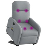 vidaXL Fotoliu de masaj rabatabil cu ridicare, gri deschis, textil vidaXL Fotoliu de masaj rabatabil cu ridicare, gri deschis, textil