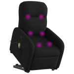 vidaXL Fotoliu rabatabil de masaj, cu ridicare, negru, material textil