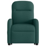 vidaXL Fotoliu rabatabil de masaj, cu ridicare, verde închis, textil