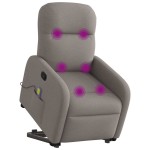 vidaXL Fotoliu rabatabil de masaj cu ridicare, gri taupe, textil