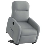 vidaXL Fotoliu electric rabatabil cu ridicare, gri deschis, textil