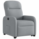 vidaXL Fotoliu electric rabatabil cu ridicare, gri deschis, textil