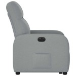 vidaXL Fotoliu electric rabatabil cu ridicare, gri deschis, textil