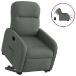 vidaXL Fotoliu electric rabatabil cu ridicare, gri închis, textil