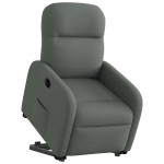 vidaXL Fotoliu electric rabatabil cu ridicare, gri închis, textil