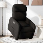 vidaXL Fotoliu electric rabatabil cu ridicare, negru, textil