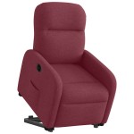 vidaXL Fotoliu electric rabatabil cu ridicare, roșu vin, textil
