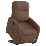 vidaXL Fotoliu electric rabatabil cu ridicare, maro, textil