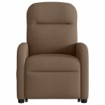 vidaXL Fotoliu electric rabatabil cu ridicare, maro, textil