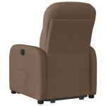 vidaXL Fotoliu electric rabatabil cu ridicare, maro, textil