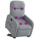 vidaXL Fotoliu electric masaj rabatabil cu ridicare, gri închis textil