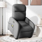 vidaXL Fotoliu electric masaj rabatabil cu ridicare, gri închis textil