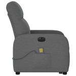 vidaXL Fotoliu electric masaj rabatabil cu ridicare, gri închis textil