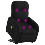 vidaXL Fotoliu electric de masaj rabatabil cu ridicare, negru, textil