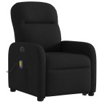 vidaXL Fotoliu electric de masaj rabatabil cu ridicare, negru, textil