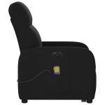 vidaXL Fotoliu electric de masaj rabatabil cu ridicare, negru, textil