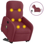 vidaXL Fotoliu de masaj electric rabatabil cu ridicare roșu vin textil vidaXL Fotoliu de masaj electric rabatabil cu ridicare roșu vin textil